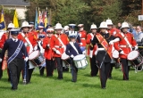 Massed Medina Marching and Vectis Corps Bands enter Warnes Field